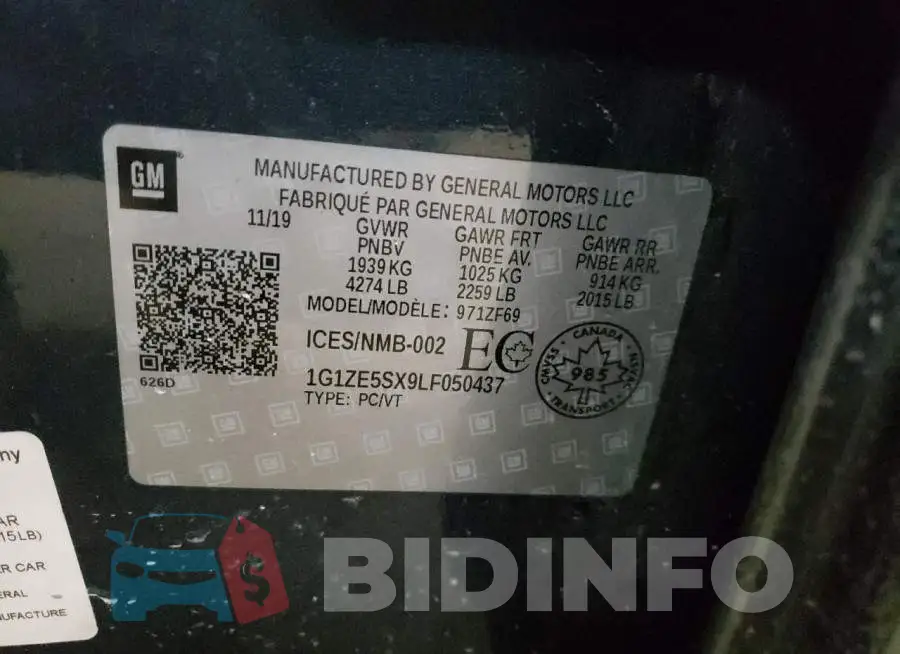 1G1ZE5SX9LF050437 Photo# 12