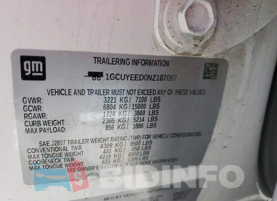 1GCUYEED0NZ187097 Photo# 13