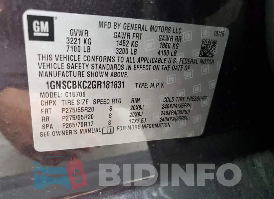1GNSCBKC2GR181831 Photo# 13