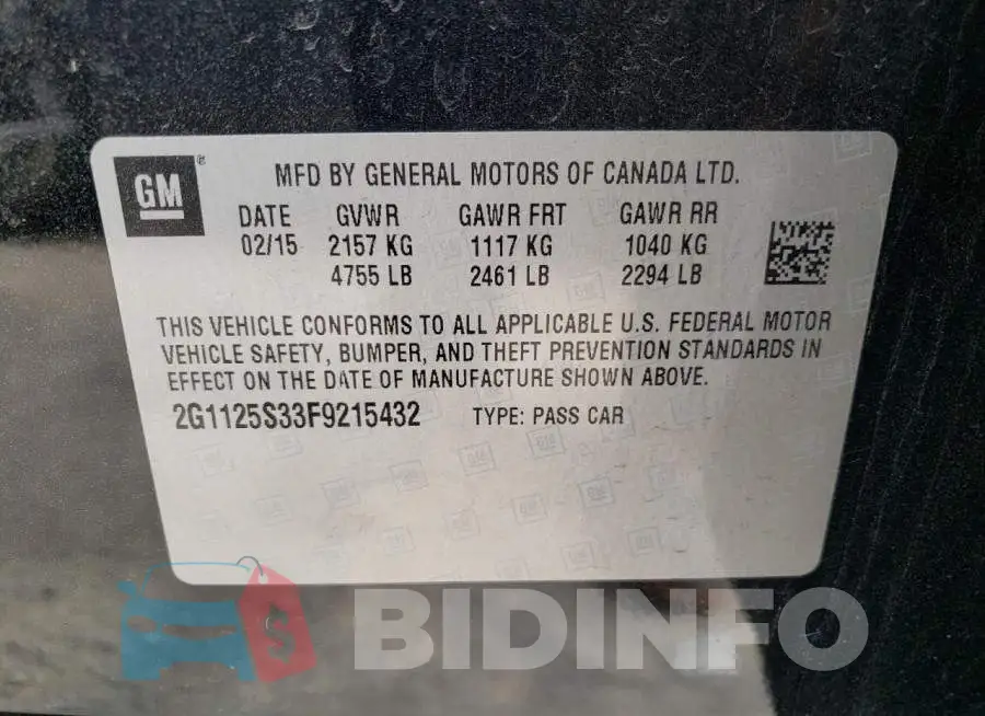 2G1125S33F9215432 Photo# 13