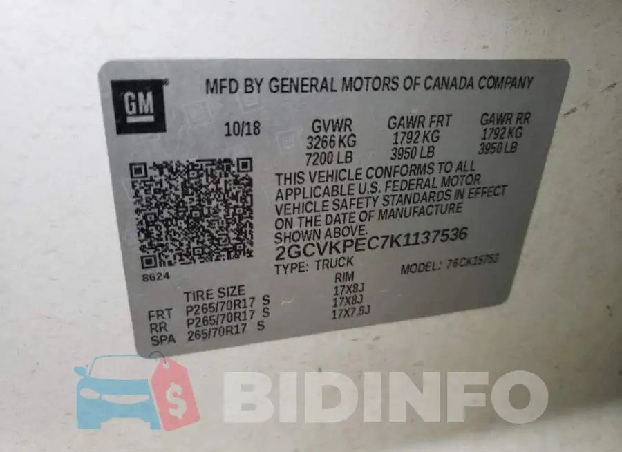 2GCVKPEC7K1137536 Photo# 12