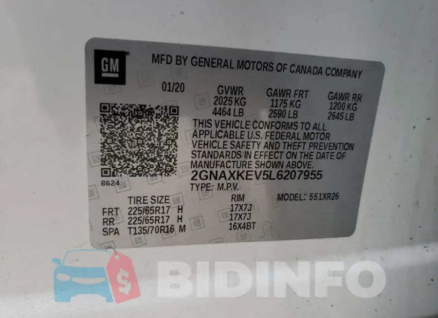 2GNAXKEV5L6207955 Photo# 12