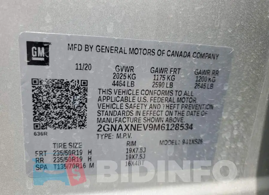 2GNAXNEV9M6128534 Photo# 13