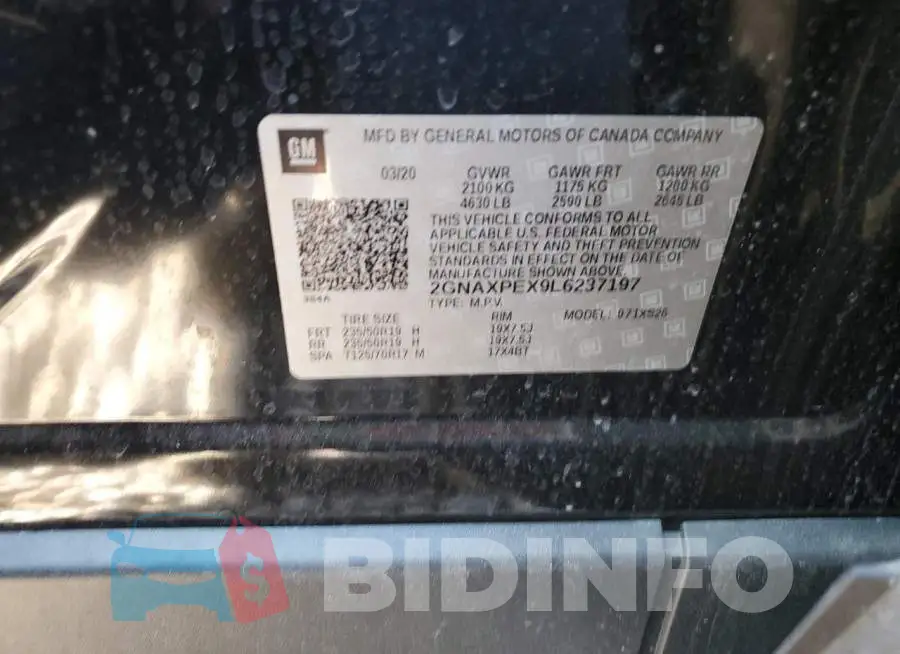 2GNAXPEX9L6237197 Photo# 13