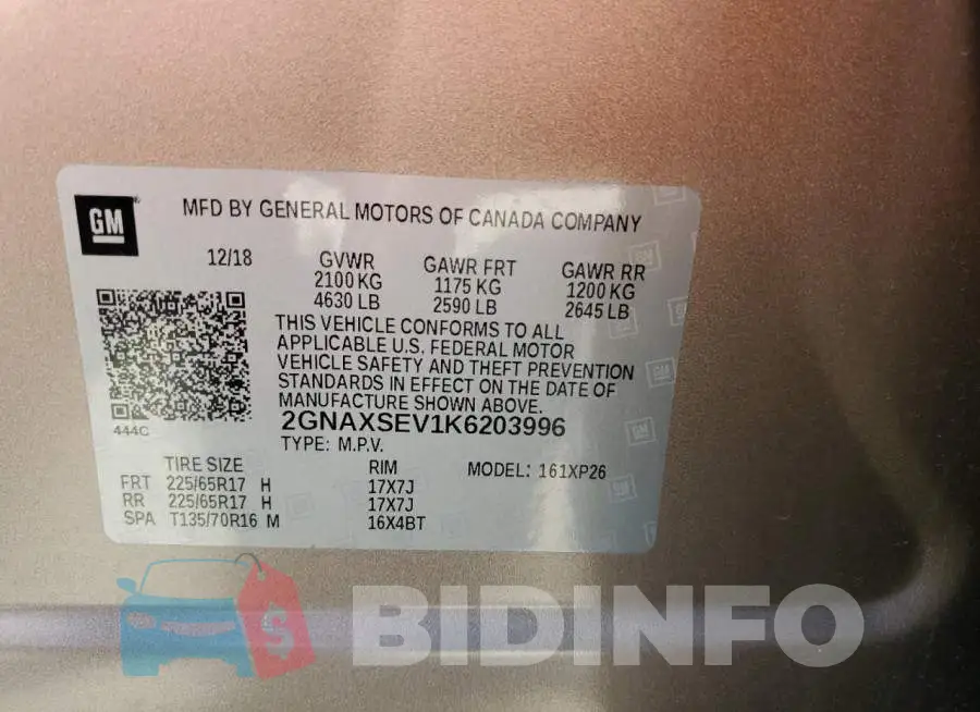 2GNAXSEV1K6203996 Photo# 12
