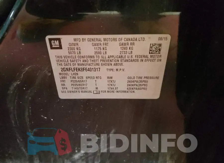 2GNFLFEK8F6401317 Photo# 14