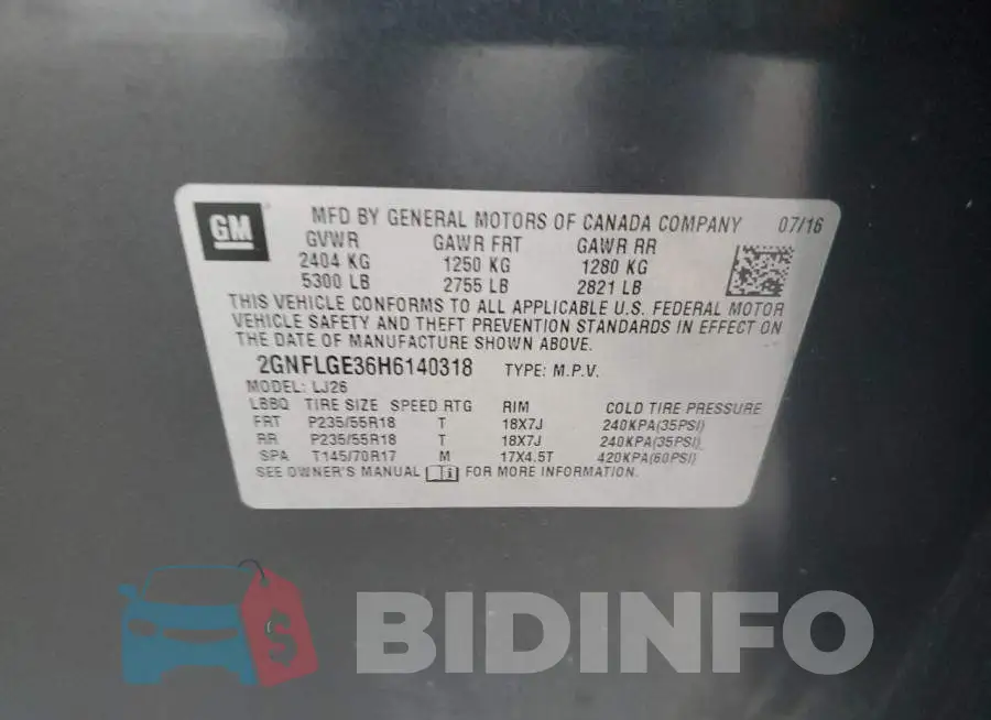 2GNFLGE36H6140318 Photo# 13