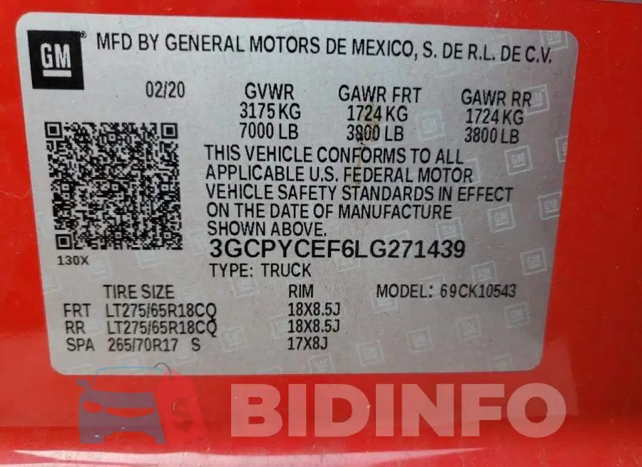 3GCPYCEF6LG271439 Photo# 12