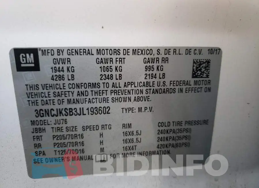 3GNCJKSB3JL193602 Photo# 13