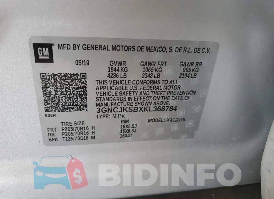 3GNCJKSBXKL368784 Photo# 12