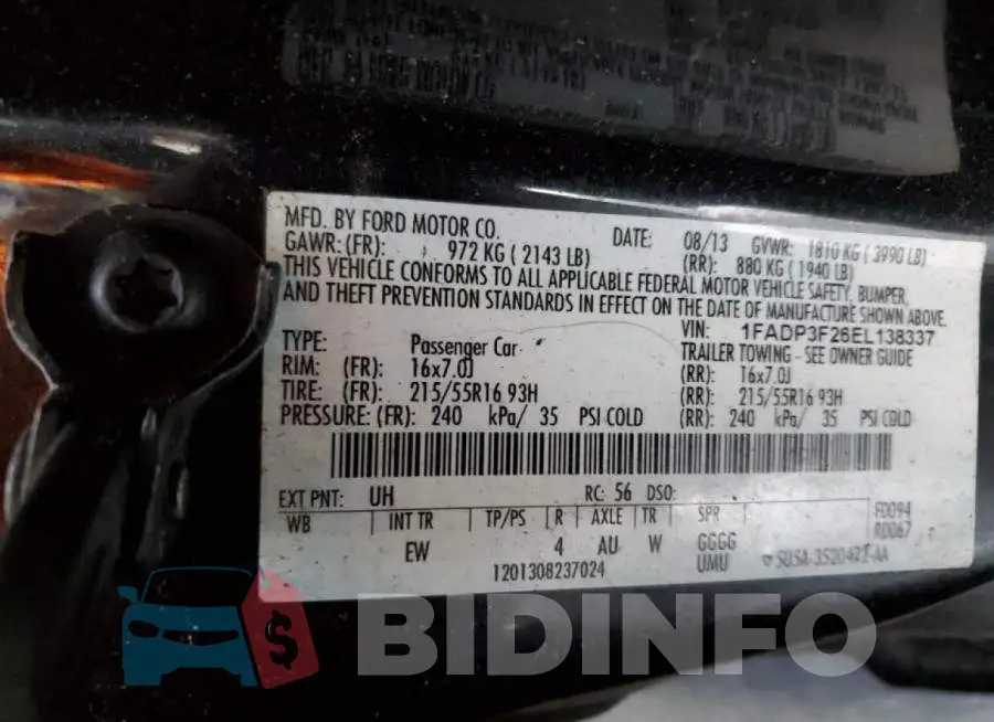 1FADP3F26EL138337 Photo# 13