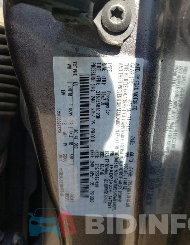 1FADP3K23EL147891 Photo# 12