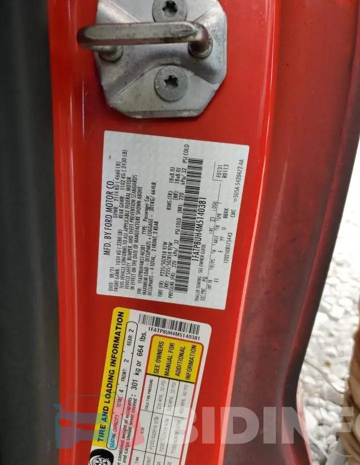 1FATP8UH4M5140381 Photo# 10