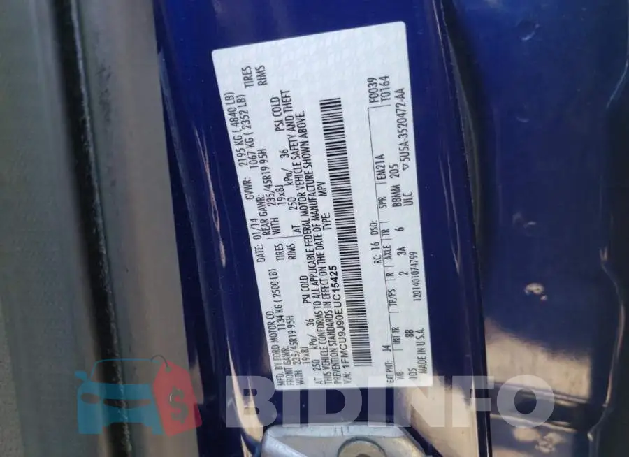 1FMCU9J90EUC15425 Photo# 13
