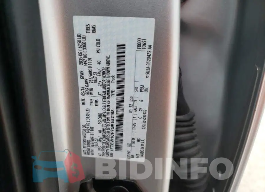 1FTEW1CP7GKE82158 Photo# 13