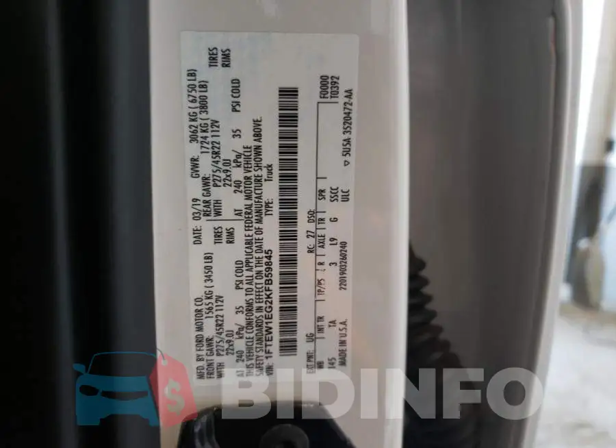 1FTEW1EG2KFB59845 Photo# 12