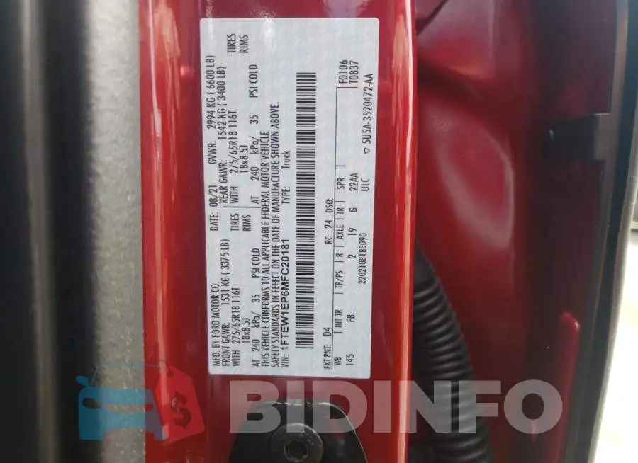 1FTEW1EP6MFC20181 Photo# 12