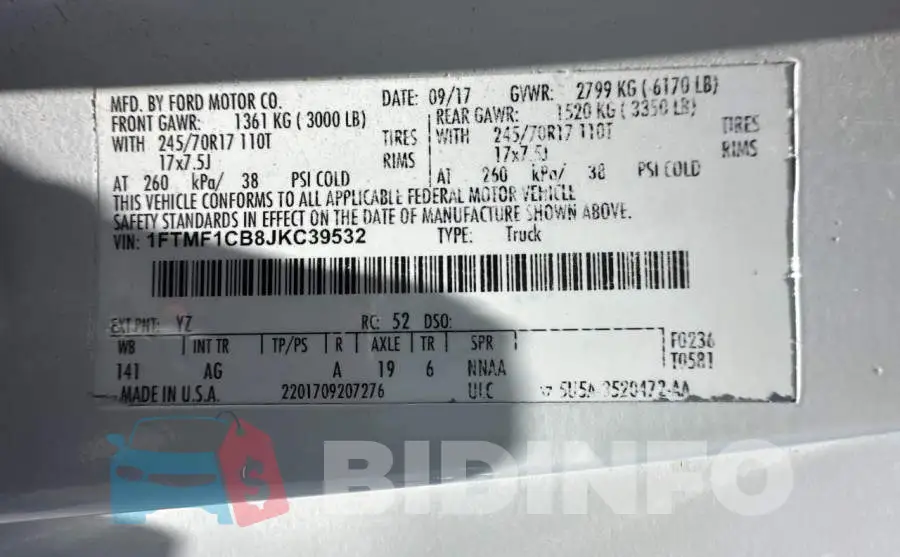 1FTMF1CB8JKC39532 Photo# 10