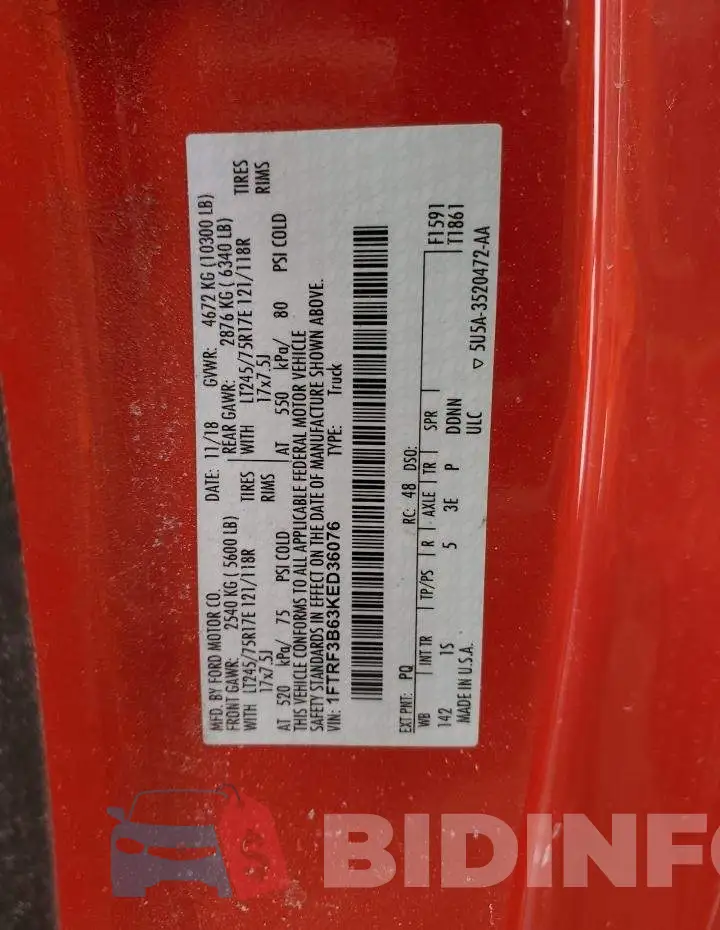1FTRF3B63KED36076 Photo# 12