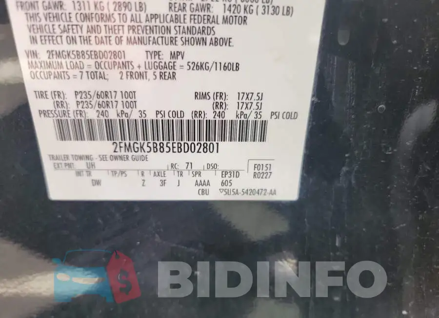 2FMGK5B85EBD02801 Photo# 10