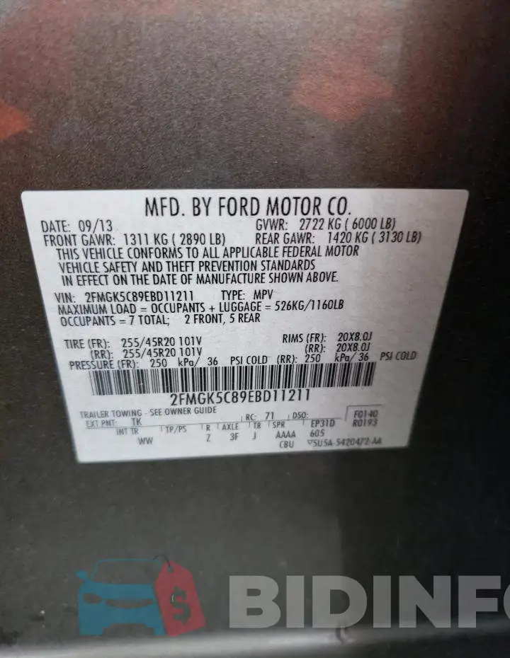 2FMGK5C89EBD11211 Photo# 14