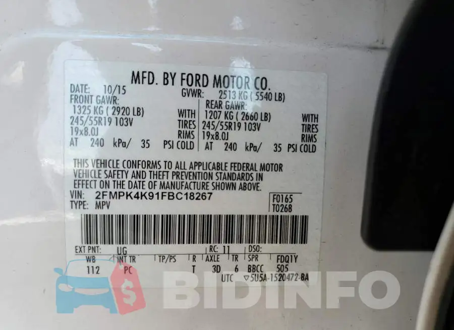2FMPK4K91FBC18267 Photo# 14