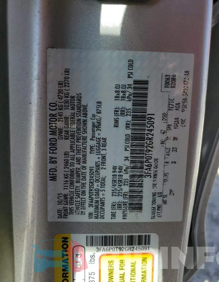 3FA6P0T92GR245091 Photo# 12