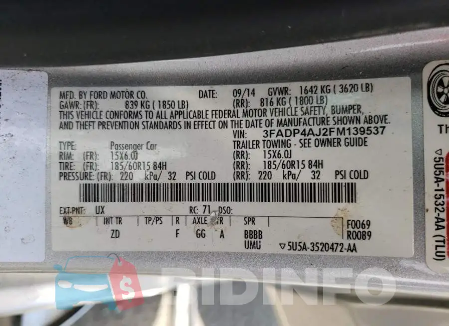 3FADP4AJ2FM139537 Photo# 12
