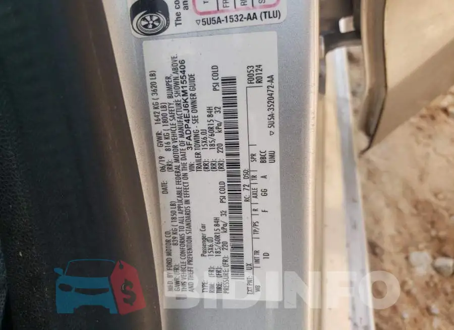 3FADP4EJ6KM155406 Photo# 12