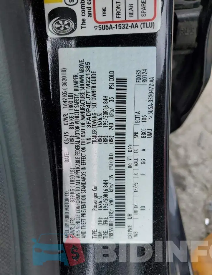 3FADP4EJ7FM221385 Photo# 12