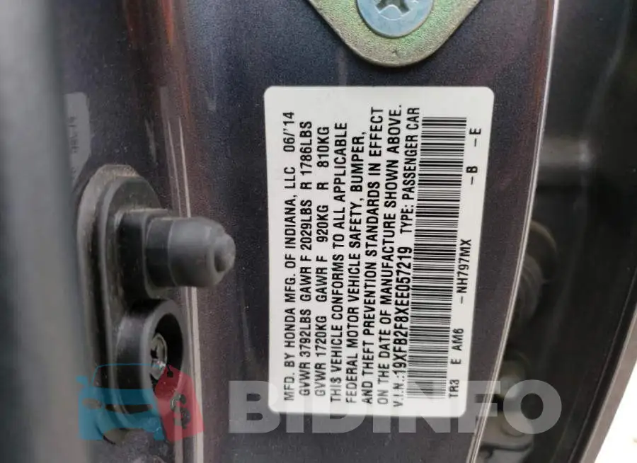 19XFB2F8XEE057219 Photo# 12