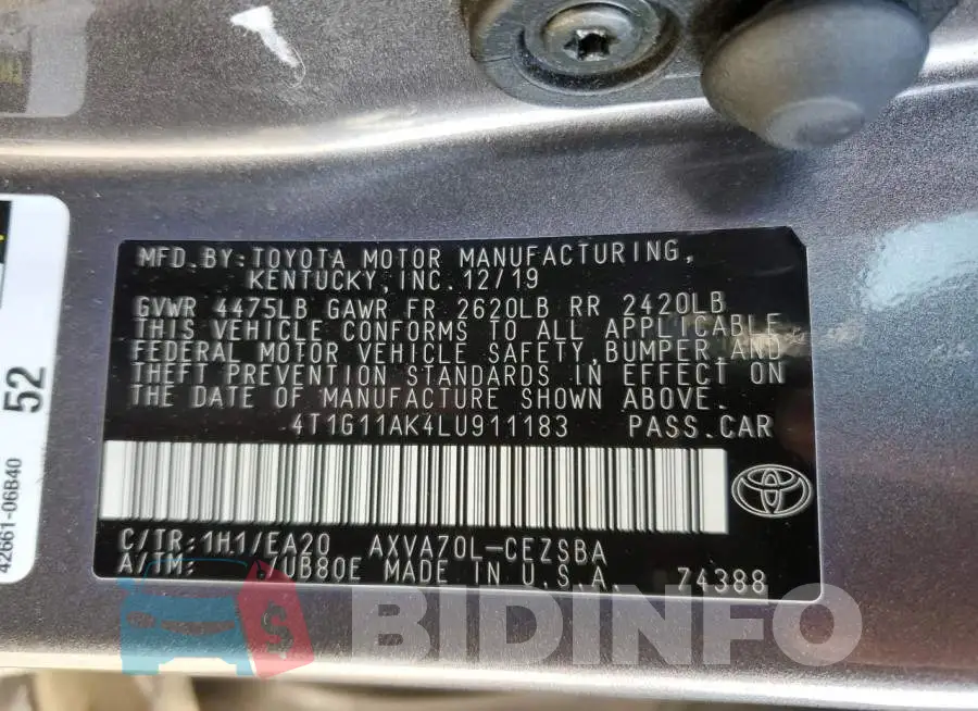 4T1G11AK4LU911183 Photo# 13