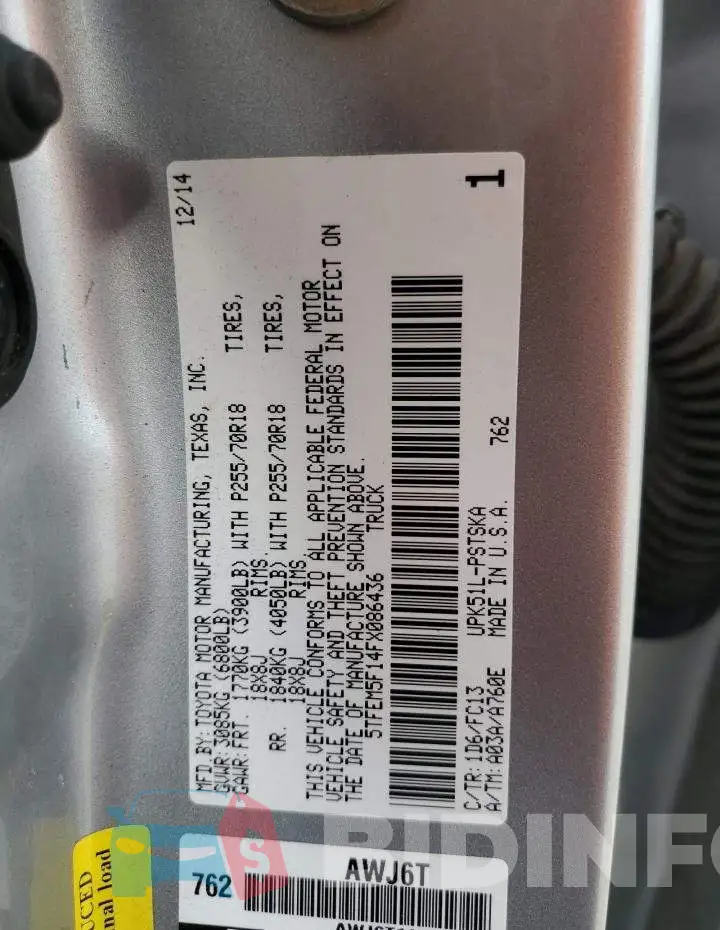 5TFEM5F14FX086436 Photo# 12