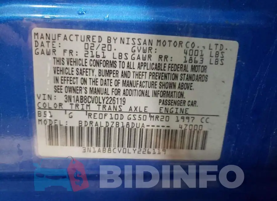 3N1AB8CV0LY226119 Photo# 13