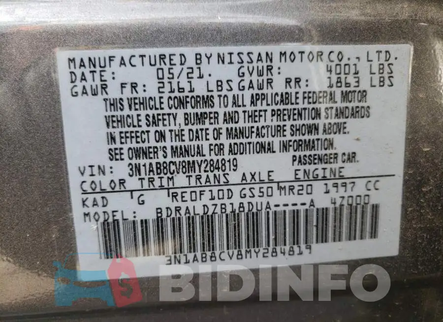 3N1AB8CV8MY284819 Photo# 12