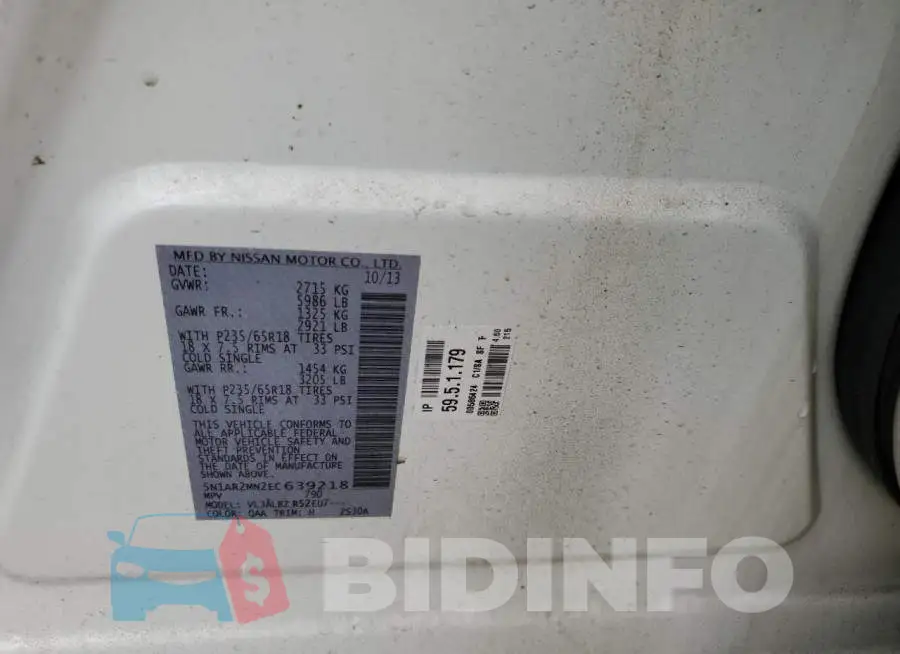 5N1AR2MN2EC639218 Photo# 12