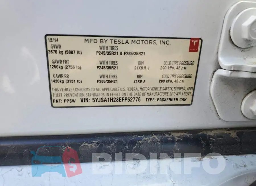5YJSA1H28EFP62776 Photo# 13