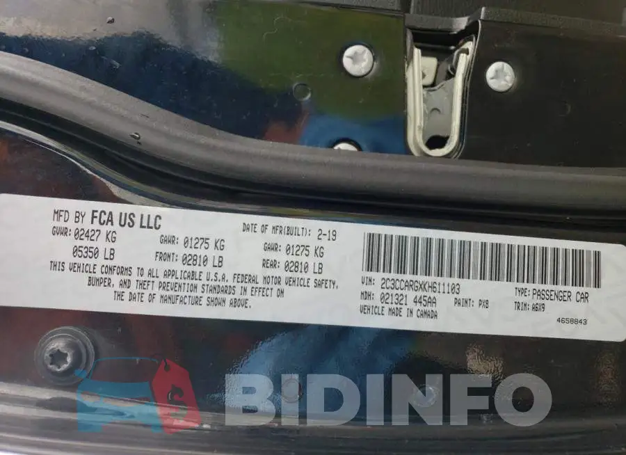 2C3CCARGXKH611103 Photo# 12