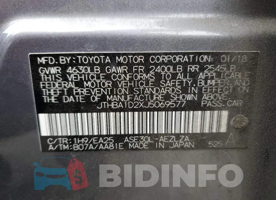 JTHBA1D2XJ5069577 Photo# 12