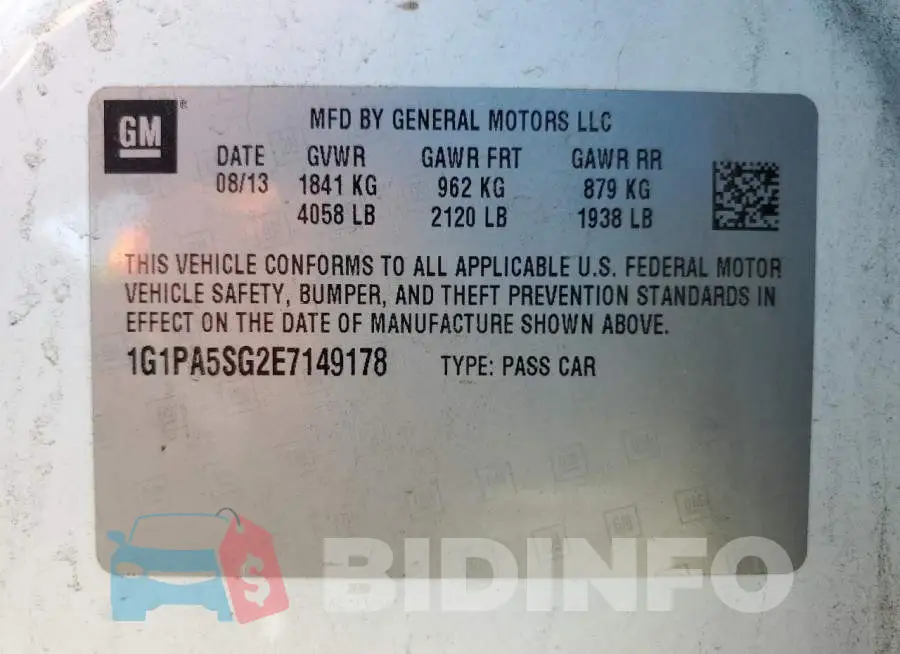 1G1PA5SG2E7149178 Photo# 12
