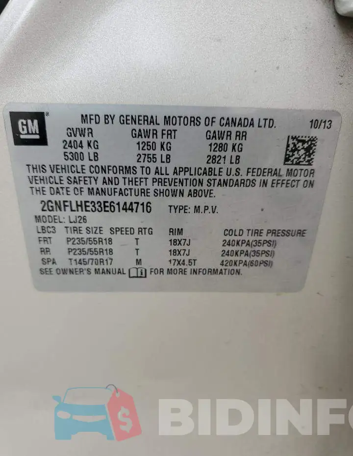 2GNFLHE33E6144716 Photo# 13