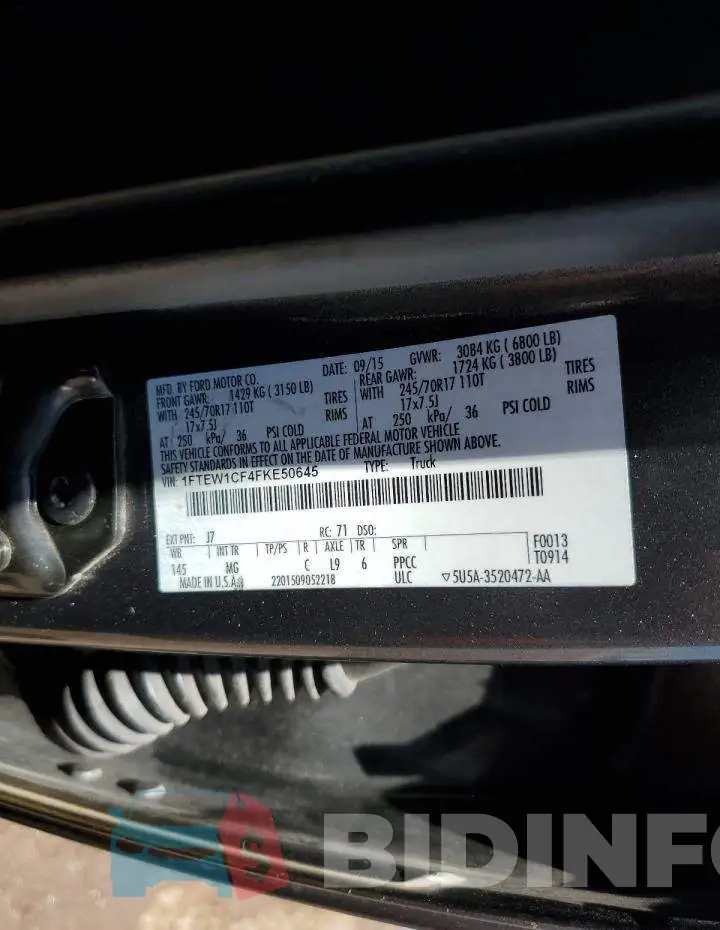 1FTEW1CF4FKE50645 Photo# 12