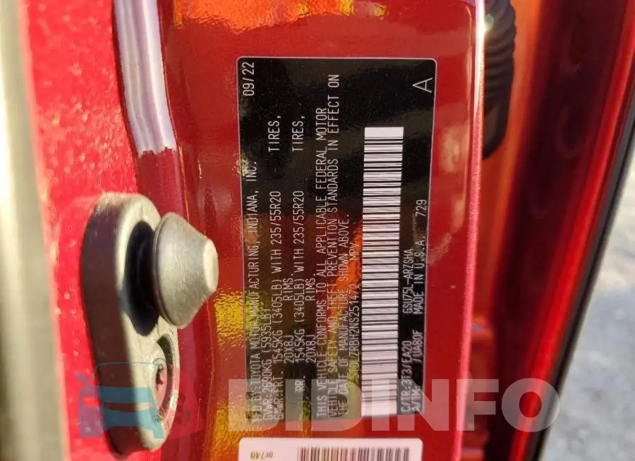 5TDLZRBH2NS251472 Photo# 14