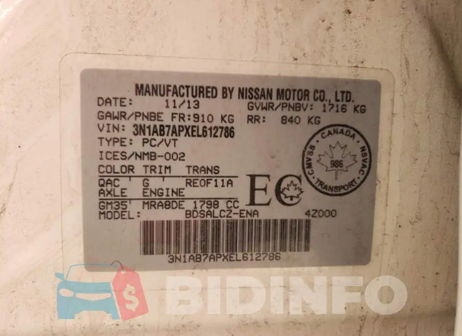 3N1AB7APXEL612786 Photo# 13