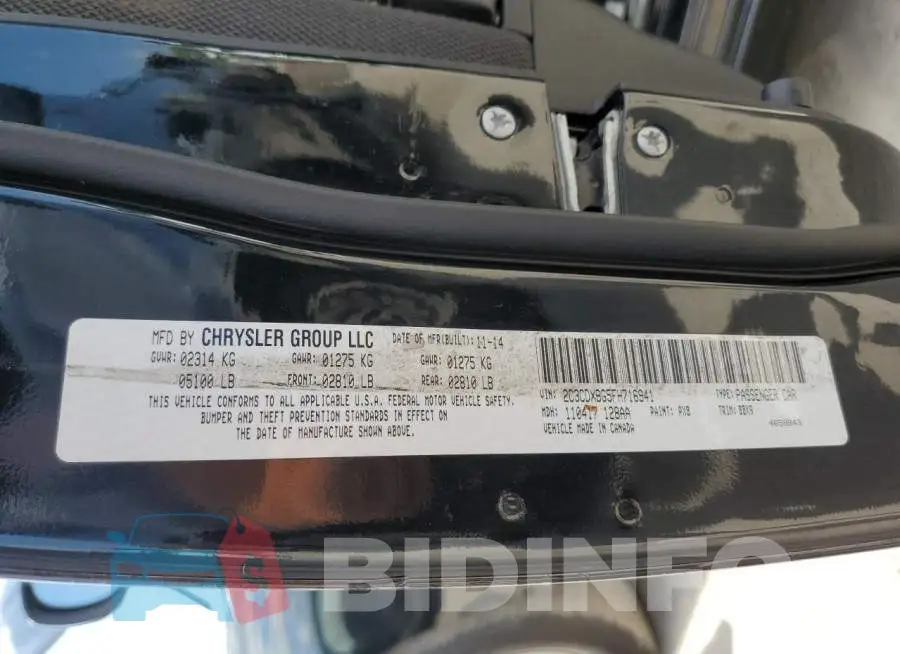 2C3CDXBG5FH716941 Photo# 13