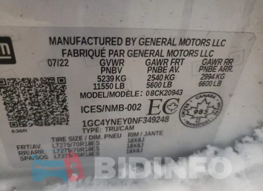 1GC4YNEY0NF349248 Photo# 12