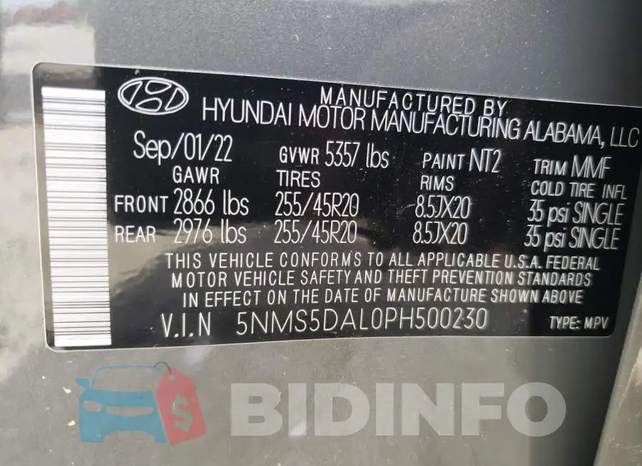 5NMS5DAL0PH500230 Photo# 13
