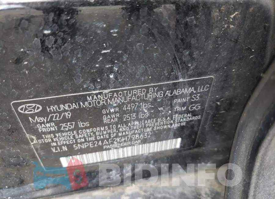 5NPE24AF2KH798632 Photo# 13