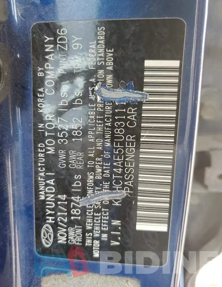 KMHCT4AE5FU831111 Photo# 12