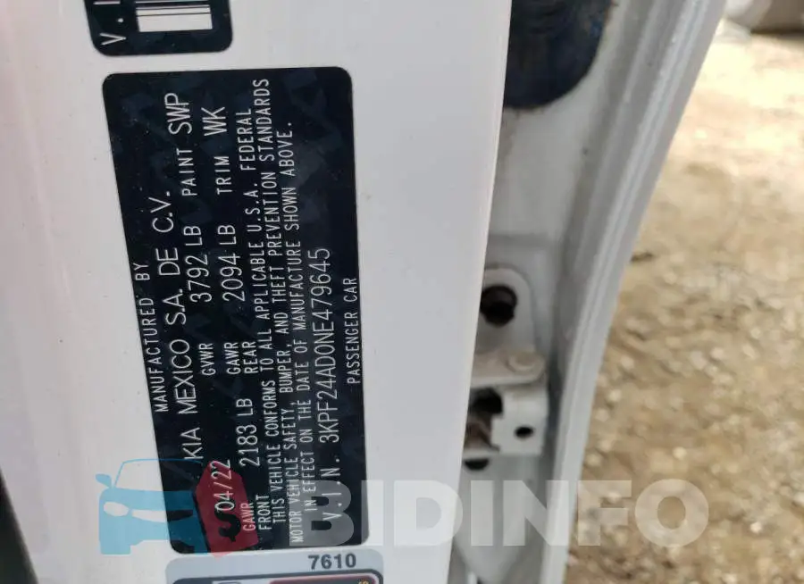 3KPF24AD0NE479645 Photo# 13